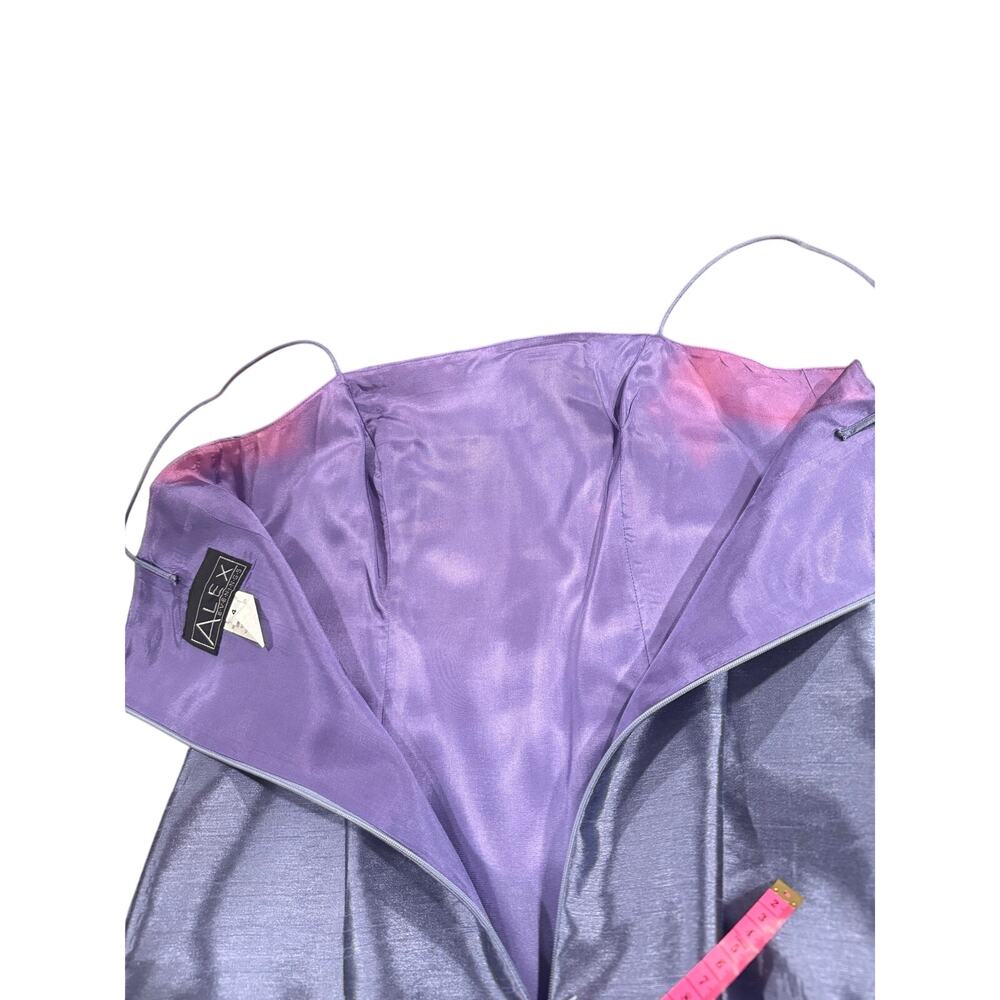 Alex Evenings Size 4 Periwinkle Shimmer Dress & Sheer Jacket Formal Set - Picture 10 of 16